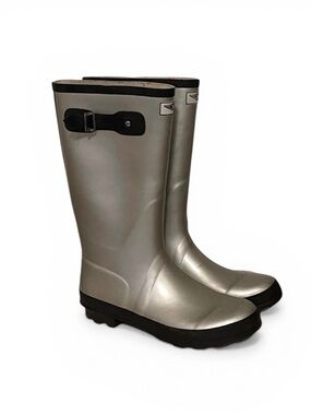 Gunmetal Silver Rainboots